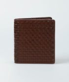 Bifold Vertical Woven Leather Wallet