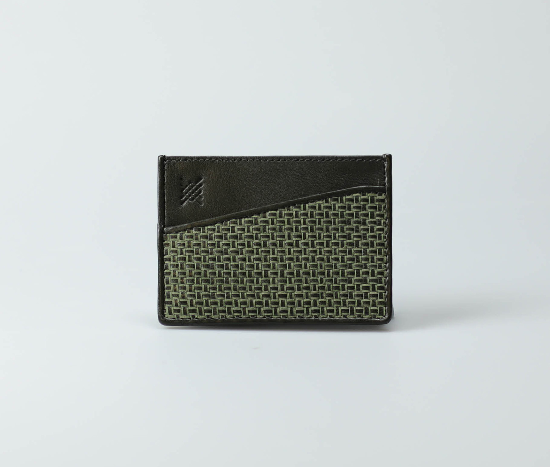 woven leather card holder