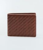 brown woven wallet