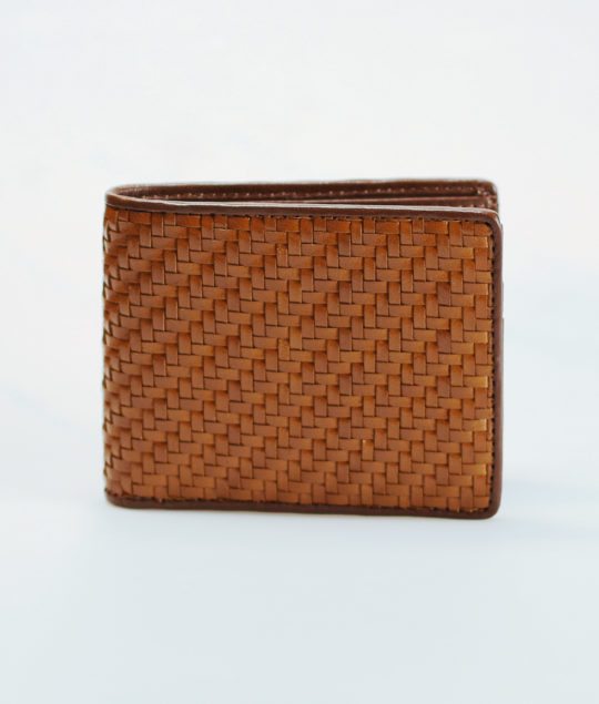Mens Bifold Woven Leather Wallet