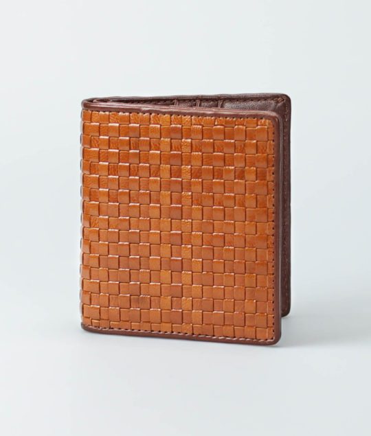Verical Woven Leather Wallet